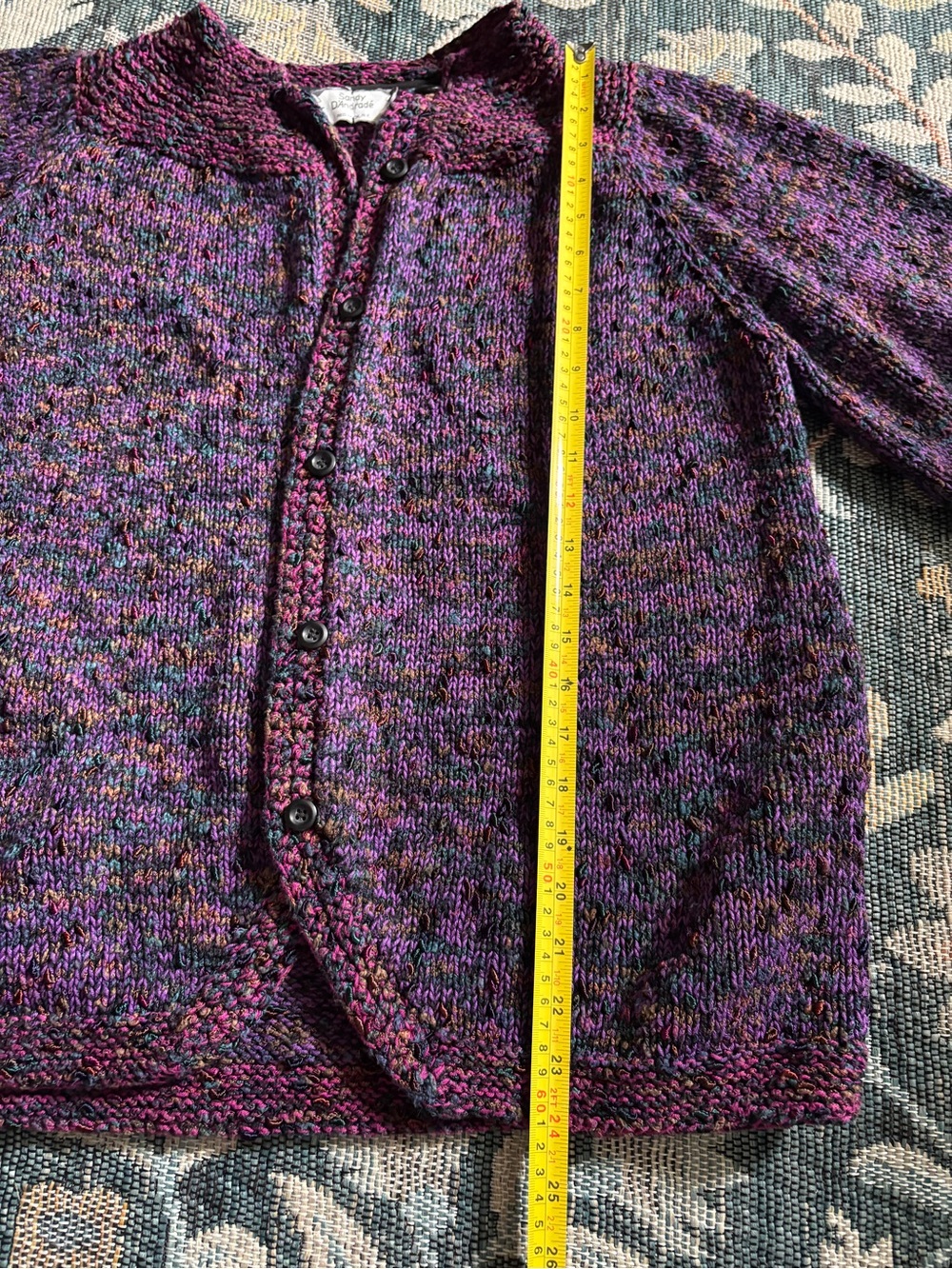 Vintage Sandy D'Andrade
Multicolor Purple HandKnit Chunky Cardigan - Picture 3 of 8